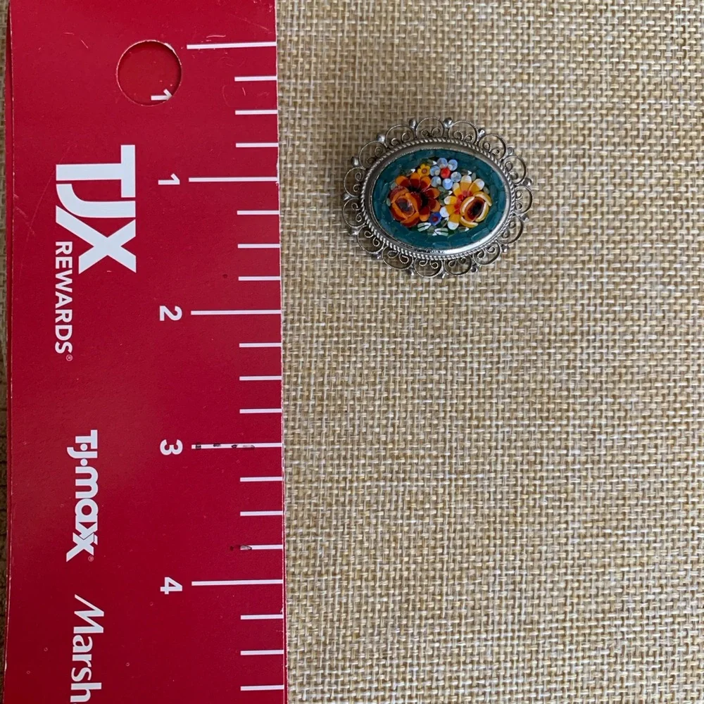 Vintage Italian mini mosaic brooch